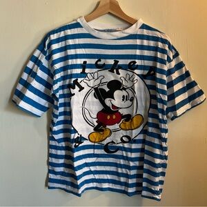 Mickey Mouse Mickey & Co Disney Striped Vintage Tee T-shirt
